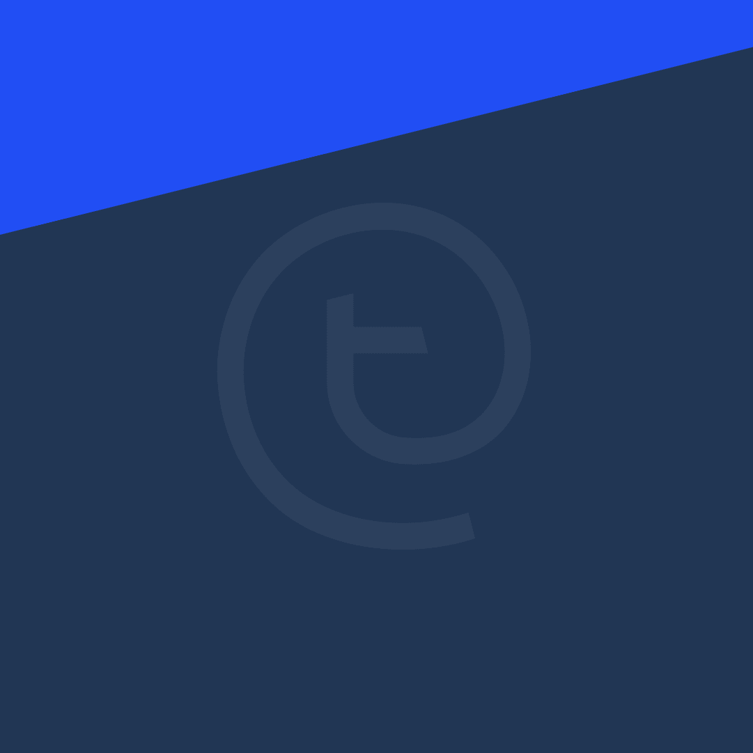 generated profile picture for 4 character handles. A dark blue background with a fresh blue top corner and the truehandle logo in the center.