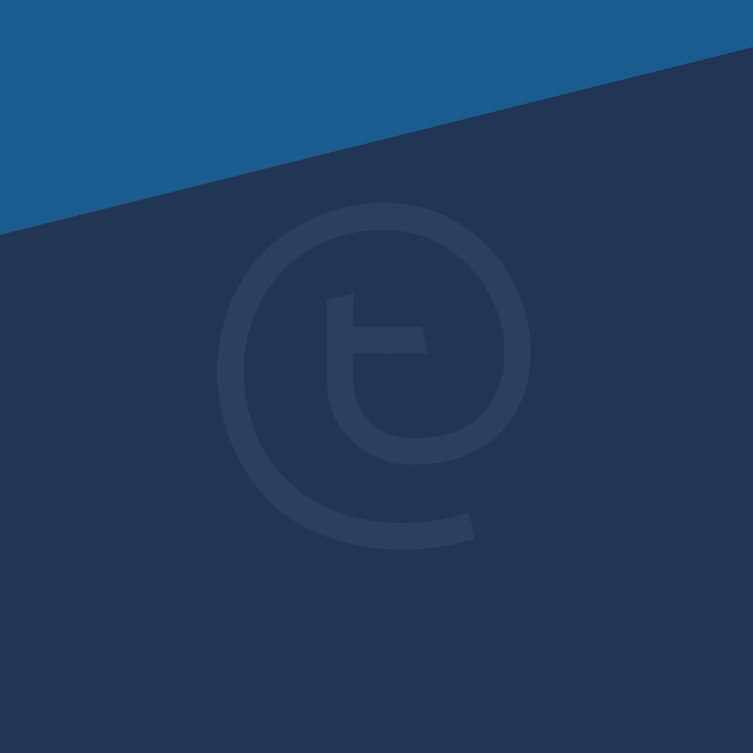 generated profile picture for 6 character handles. A dark blue background with a denim blue top corner and the truehandle logo in the center.