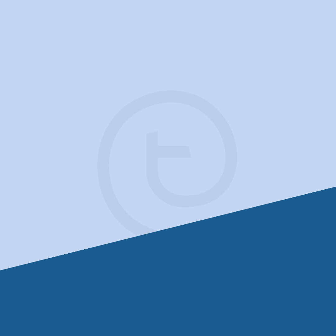 generated profile picture for 8 character handles. A soft blue background with a denim blue bottom corner and the truehandle logo in the center.